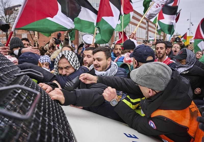 اعتراضات ضد اسرائیلی همزمان با حضور رئیس رژیم صهیونیستی در هلند