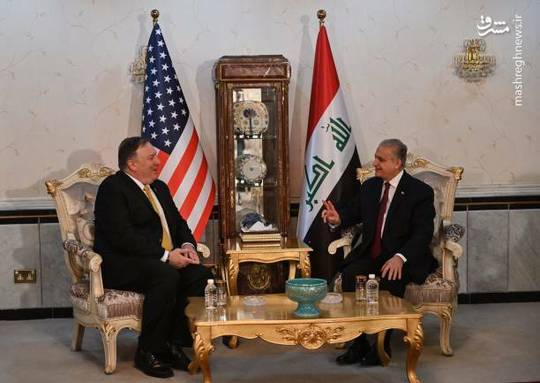 وزیر خارجه آمریکا که به بغداد سفر کرده است با عادل عبدالمهدی نخست وزیر عراق و دیگر مسئولان عراقی دیدار و گفتگو کرد.