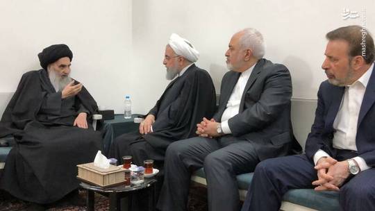حسن روحانی با حضور در منزل آیت الله سیستانی، مرجع عالیقدر شیعیان عراق در شهر نجف، با وی دیدار کرد.
