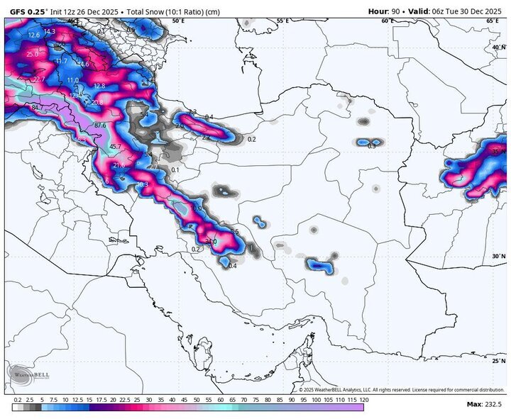 هواشناسی/ هشدار برف و کولاک در ۲۰ استان؛ ورود سامانه بارشی جدید به کشور از فردا