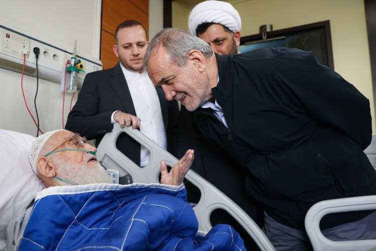 رئیس‌جمهور از آیت‌الله نوری همدانی عیادت کرد