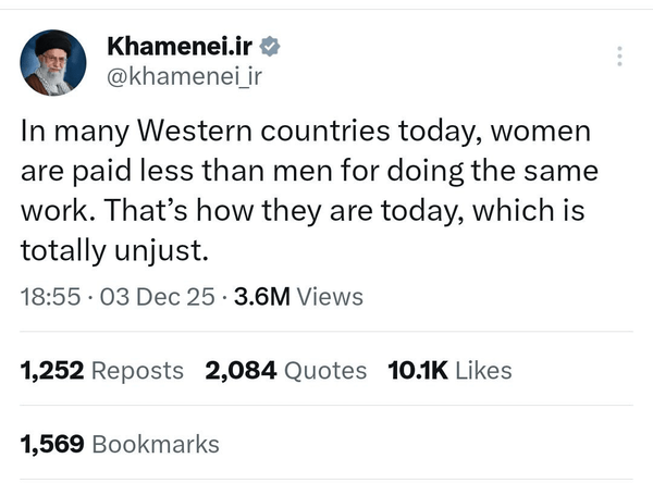 توییت انگلیسی حساب رهبر انقلاب که ۶ میلیون بار دیده شد