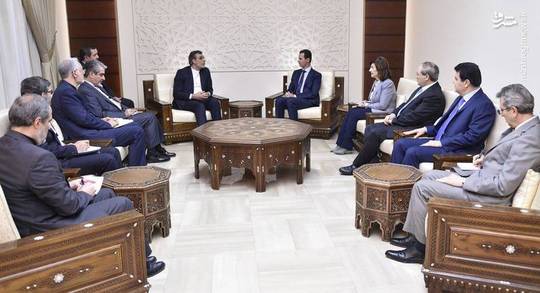 حسین جابری انصاری معاون وزیر امور خارجه ایران وارد دمشق شد با بشار اسد رئیس جمهور سوریه دیدار کرد.