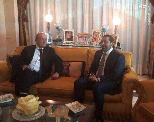 وزیر امور خارجه فرانسه که به ریاض سفر کرده است با سعد الحریری نخست وزیر لبنان دیدار کرد.