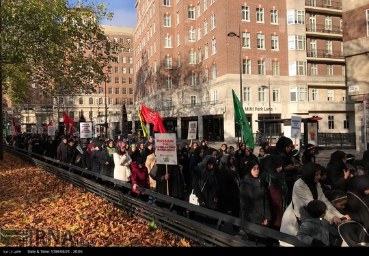 راهپیمایی پرشور اربعین حسینی (ع) روز یکشنبه با حضور شیعیان و دوستداران اهل بیت عصمت و طهارت (ع) در مرکز لندن پایتخت انگلیس برگزار شد. 
