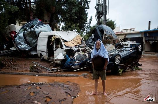 وقوع سیلاب در آتن یونان