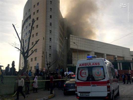 در حادثه آتش‌سوزی بیمارستانی در منطقه 'قاضی عثمان پاشا' استانبول ترکیه، چند طبقه این ساختمان آتش گرفت و نیروهای امدادی بلافاصله بیمارستان را تخلیه کردند.