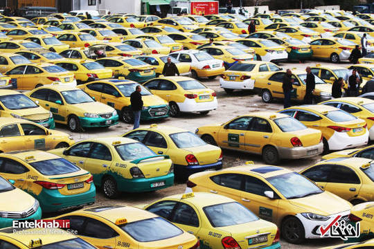 صدها راننده تاکسی در امان پایتخت اردن در اعتراض به فعالیت شرکت تاکسی اینترنتی