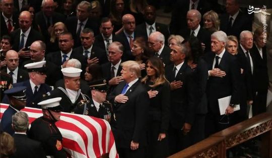 روسای جمهور فعلی و سابق آمریکا در مراسم‌ خاکسپاری جورج واکر بوش، رئیس جمهوری اسبق این‌ کشور شرکت کردند.