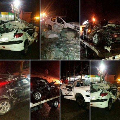 بارش شدید برف باعث سقوط بهمن و ریزش کوه در جاده کرج - چالوس شد. در پی این حادثه چندین خودرو خسارت جدی دیدند و ۴ نفر مصدوم شدند که به مراکز درمانی انتقال یافتند.