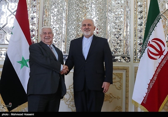 ولید معلم و محمدجواد ظریف وزرای امور خارجه سوریه و ایران در محل وزرات امور خارجه دیدار کردند.
