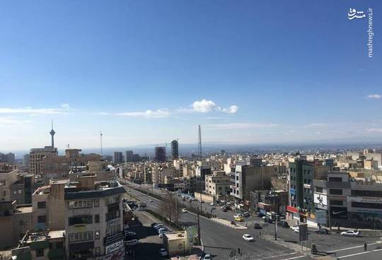 نمایی از هوای پاک تهران پس از بارش های بهاری روزهای گذشته.

