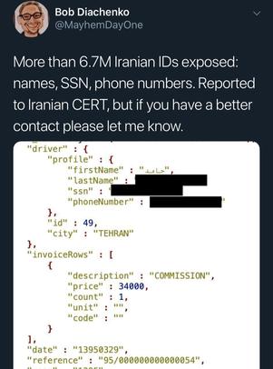  اطلاعات کاربری ۶میلیون و ٧٠٠ هزار کاربر یک تاکسی اینترنتی ایرانی لو رفته است!