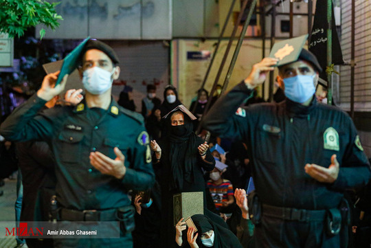 مراسم احیاء شب بیست و سوم ماه مبارک رمضان در کنار ماموران پلیس پیشگیری