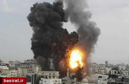 دود و آتش برخاسته از مناطق غزه پس از حمله هوایی رژیم صهیونیستی