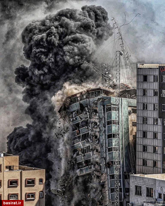 تخریب برج «الجلاء» در غزه توسط رژیم صهیونیستی