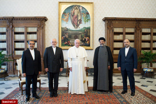 دیدار ظریف با پاپ فرانسیس و دیگر مقامات واتیکان