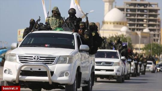 رژه نظامی گردان های القدس (شاخه نظامی جنبش جهاد اسلامی فلسطین) در نوار غزه در 29 مه
