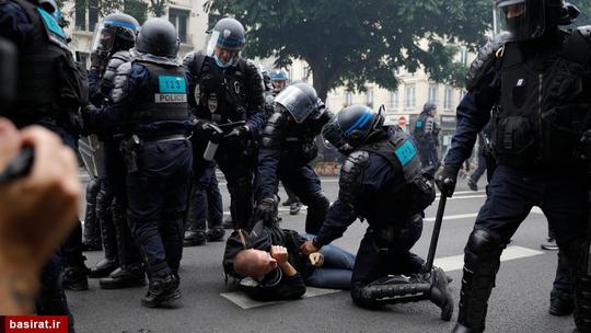 خشونت پلیس ضدشورش فرانسه علیه معترضان محدودیت‌های کرونایی