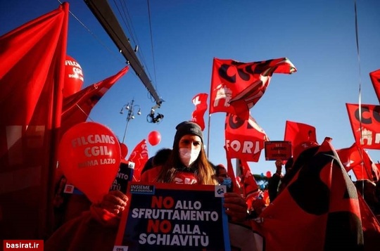 تظاهرات علیه سیاست های اقتصادی دولت در رم-ایتالیا 