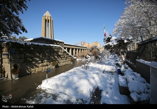 بارش برف در همدان