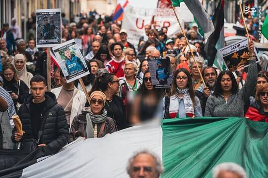 تظاهرات حمایت از فلسطین در مارسی فرانسه