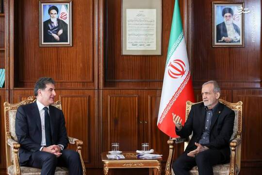 دیدار رئیس جمهور با رئیس اقلیم کردستان در حاشیه مجمع گفتگوی تهران