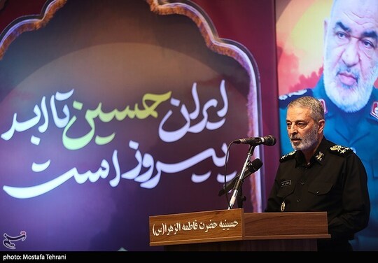 امیر سید عبدالرحیم موسوی فرمانده ستاد کل نیرو های مسلح در پاسداشت سپهبد شهید حسین سلامی