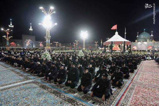 مراسم گرامیداشت ۲۹ شهید استان خراسان رضوی در پی حمله رژیم صهیونیستی به ایران در صحن پیامبر اعظم صلی الله علیه و آله حرم مطهر رضوی برگزار شد.