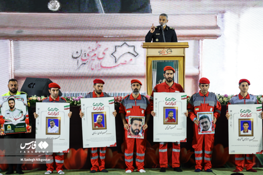 مراسم اربعین شهدای اقتدار ایران با حضور مقامات کشوری و لشکری و اقشار مختلف مردم، با همت سپاه حضرت محمد رسول الله (ص) تهران بزرگ، روز پنجشنبه ۱۶ مرداد ماه در مصلی امام خمینی (ره) برگزار شد.