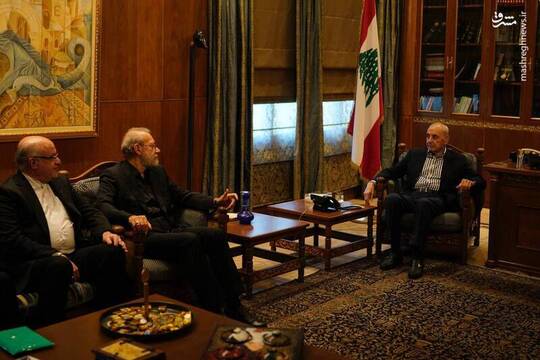 دیدار لاریجانی با رئیس مجلس لبنان