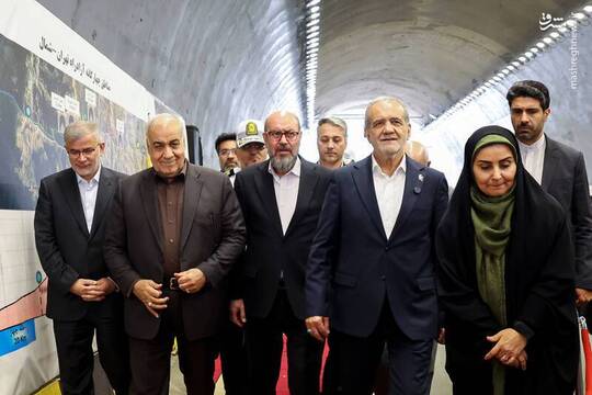 افتتاح باند شرقی منطقه ۲ آزادراه تهران-شمال با حضور پزشکیان
