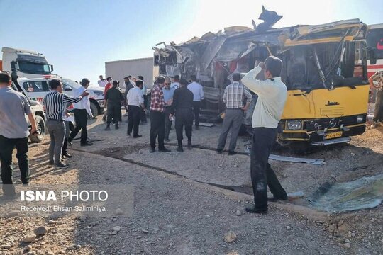 حادثه مرگبار تصادف اتوبوس دانشجویان سمنانی
