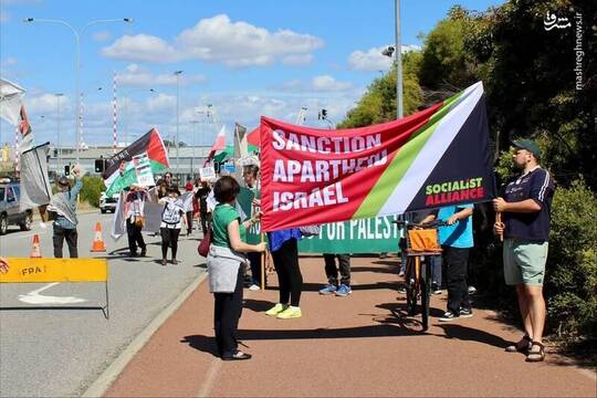 اعتصاب در بندر فریمانتل استرالیا در اعتراض به ارسال سلاح برای اسرائیل