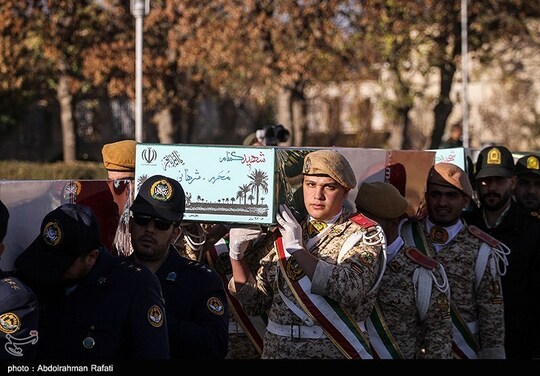 مراسم استقبال از هشت شهید گمنام دوران دفاع مقدس در همدان