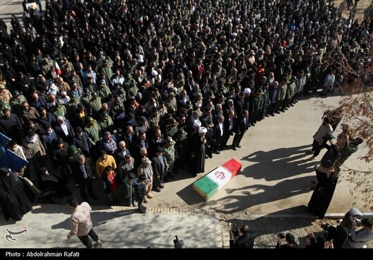 تشییع پیکر شهید گمنام دفاع مقدس درهمدان