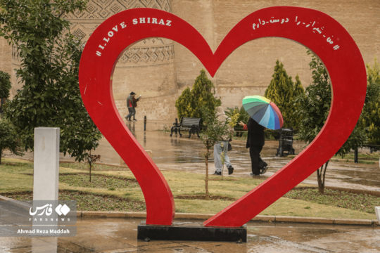 بارش باران پاییزی در شیراز