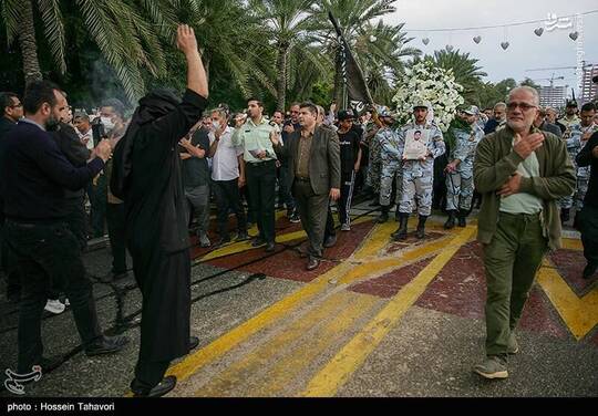 تشییع پیکر شهید امنیت امیرحسین ترکاشوند در کیش