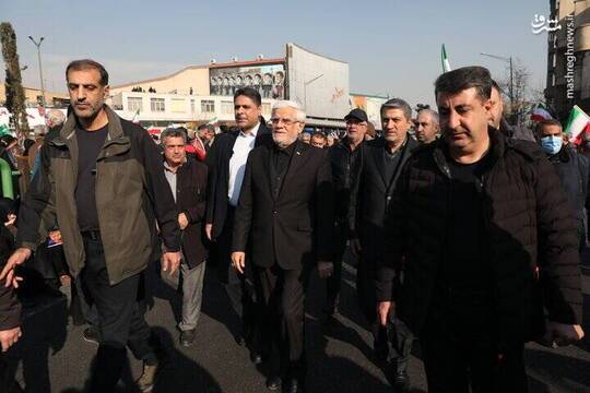 حضور محمدرضا عارف معاون اول رئیس جمهور در راهپیمایی ضد تروریستی تهران