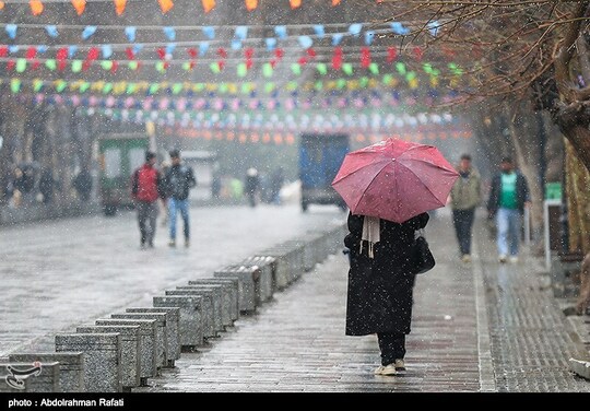 بارش برف در همدان