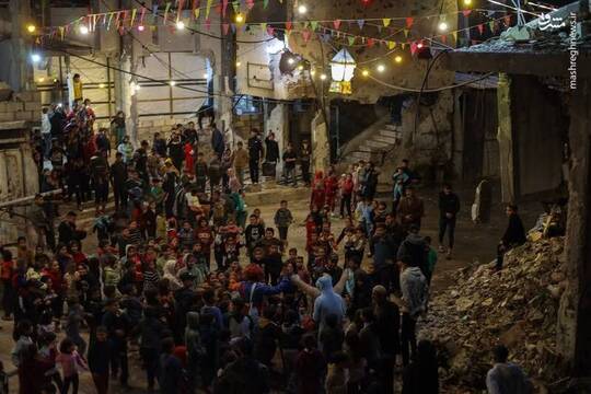 آذین‌بندی غزه به مناسبت آغاز ماه مهمانی خدا