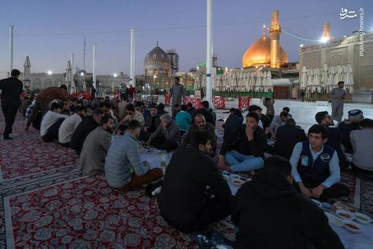 سفره‌های افطار مواکب سامرا در اطراف حرمین عسکرین