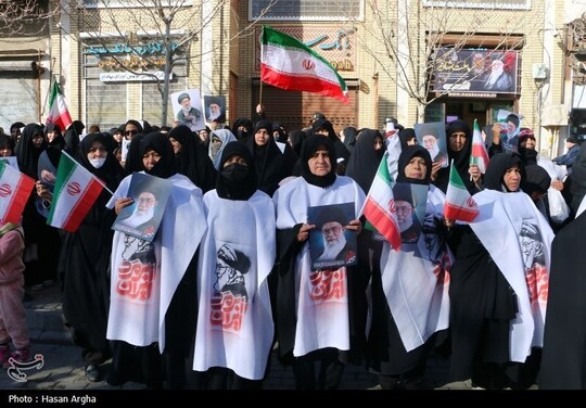دسته عزاداری بانوان زنجانی درپی شهادت رهبر انقلاب