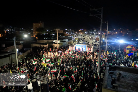 اجتماع مردم بندرعباس در محله امام رضایی دوراهی ایسینی