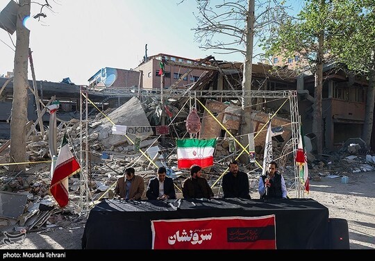 نشست خبری سرونشان با حضور مهرداد بذرپاش در محل حمله آمریکایی-صهیونی دانشگاه شریف برگزار شد.