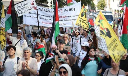 راهپیمایی حمایت از فلسطین و مقاومت در آلمان